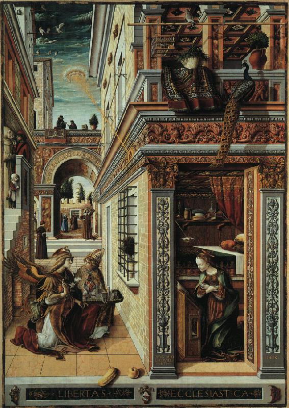 Carlo Crivelli Annunciation with Saint Emidius Norge oil painting art